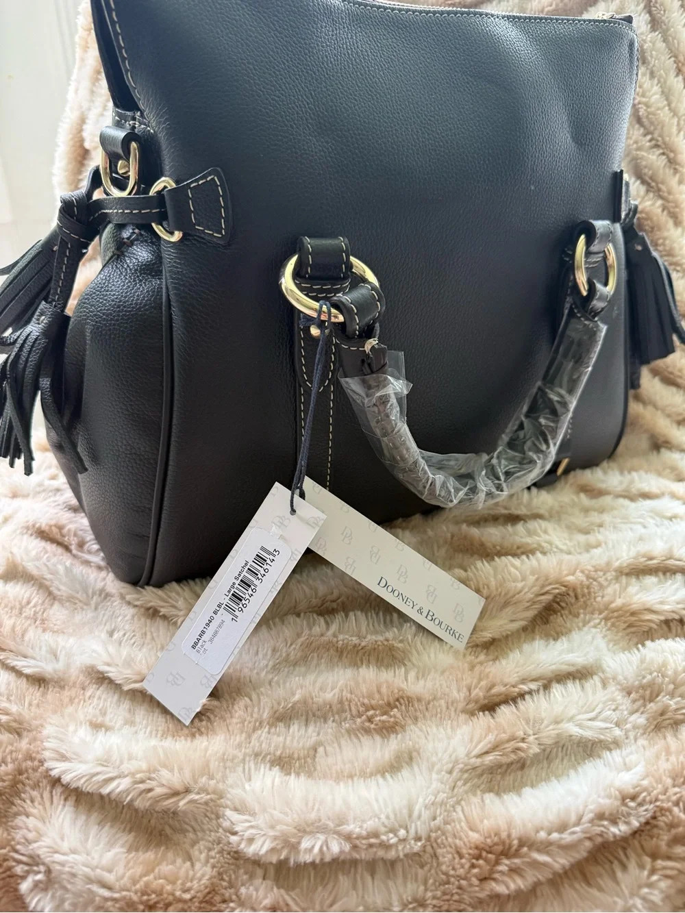 Dooney & Bourke Black Pebble Leather Satchel